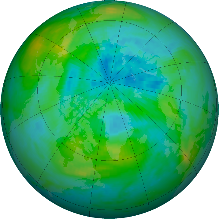 Arctic ozone map for 22 September 1979